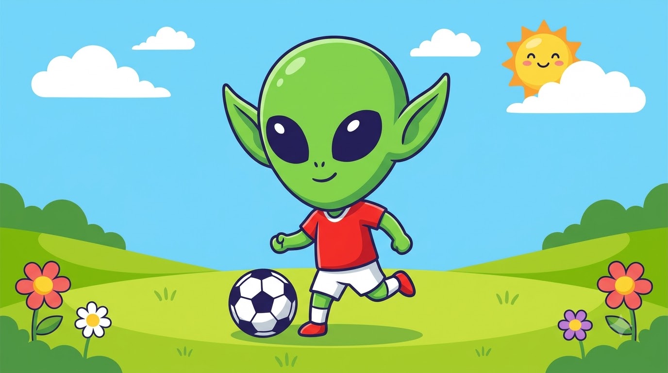 Baby Yoda coloring page featured image with cute soccer alien and title